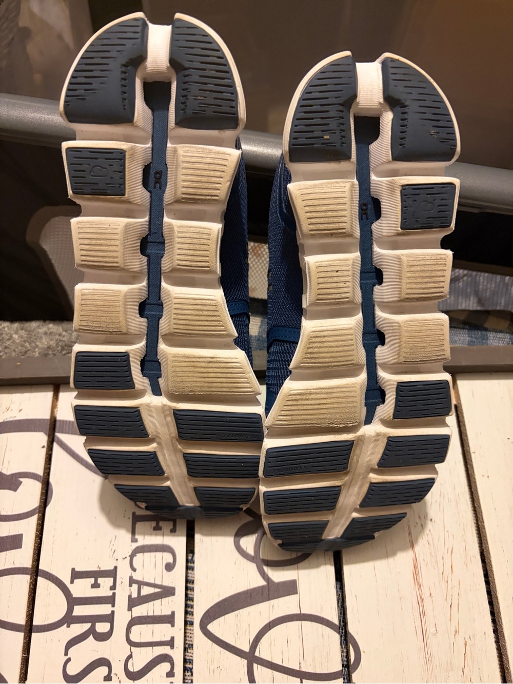 Women’s OnCloud Running Blue and White Athletic Sneakers - Picture 3 of 10
